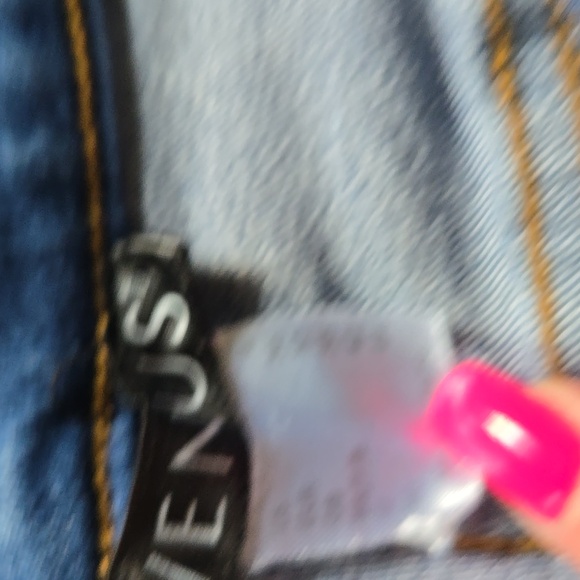 VENUS Floral Embroidered Blue Cropped  Jeans With Rhinestone Detailing - Picture 7 of 15